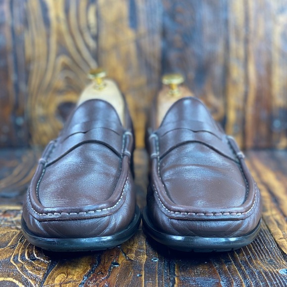 Santoni Ascott Men's Brown Leather Penny Loafer Shoes Size 9.5 D /Retail At $650 - Picture 5 of 9